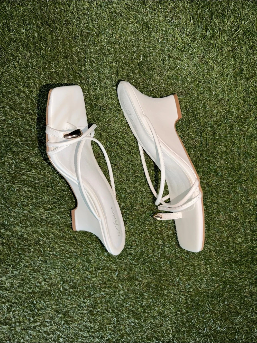 Forever White Strappy Heels – Size 8.5